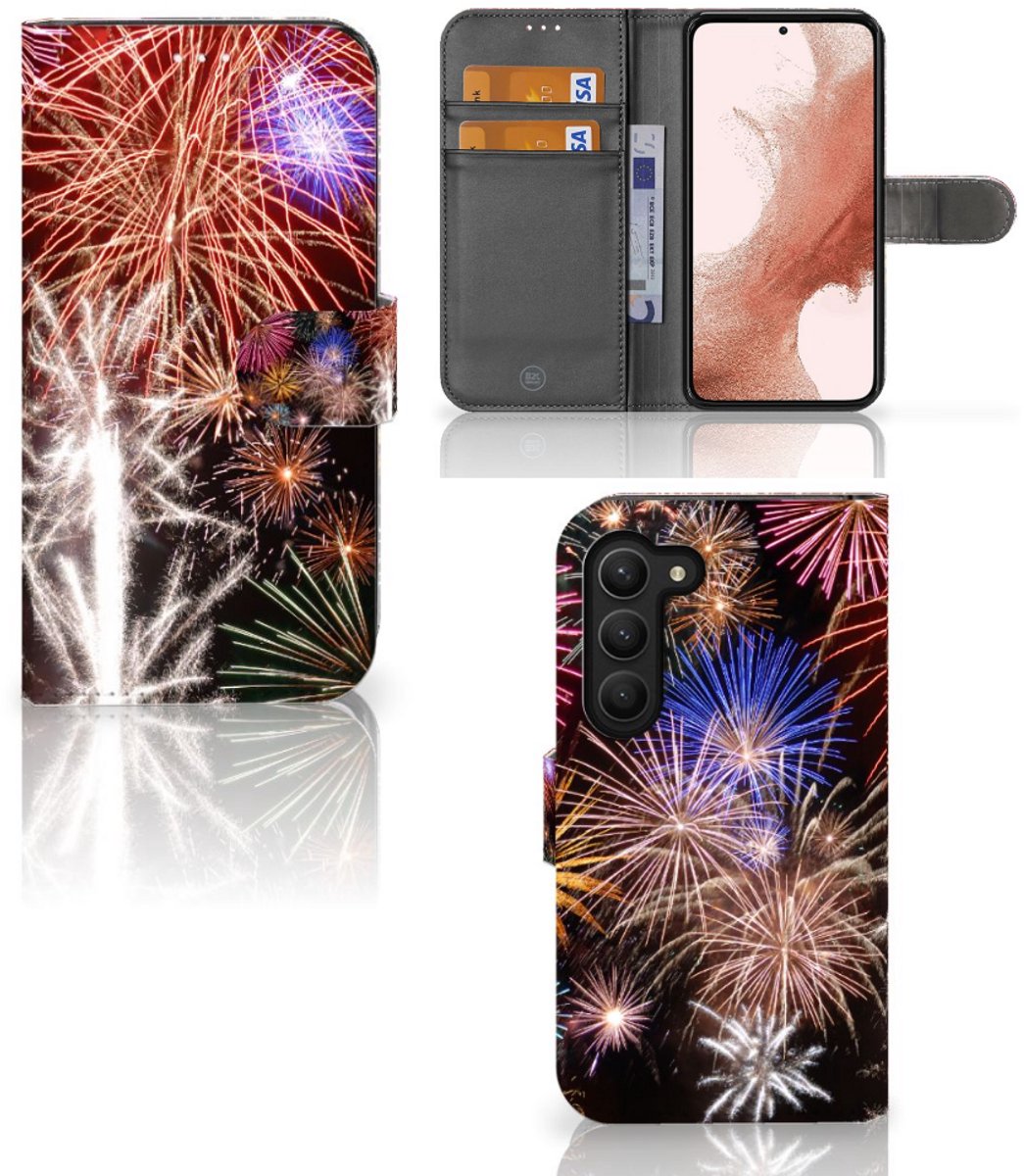 Samsung Galaxy S23 Wallet Case met Pasjes Vuurwerk
