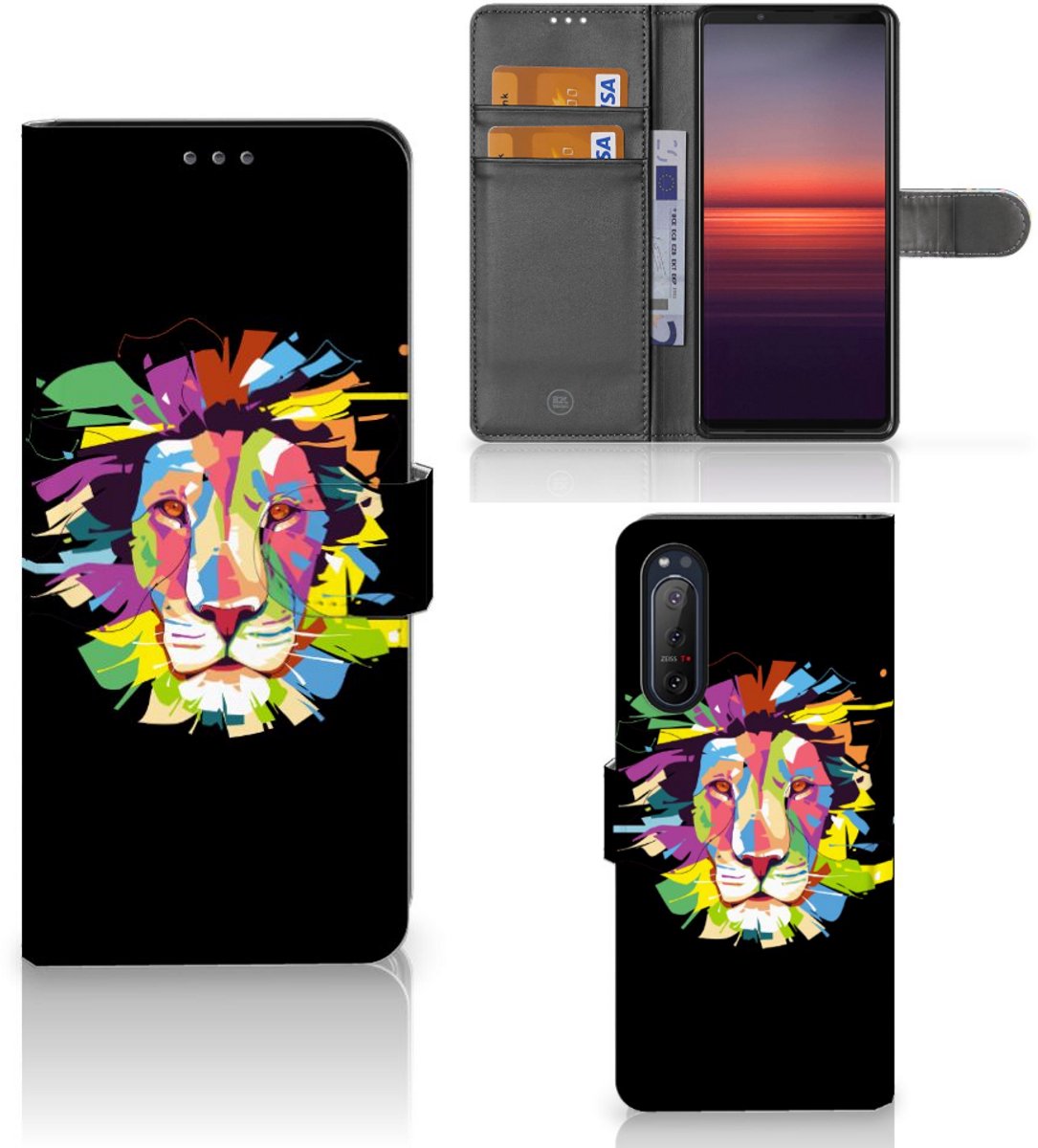Sony Xperia 5II Leuk Hoesje Lion Color