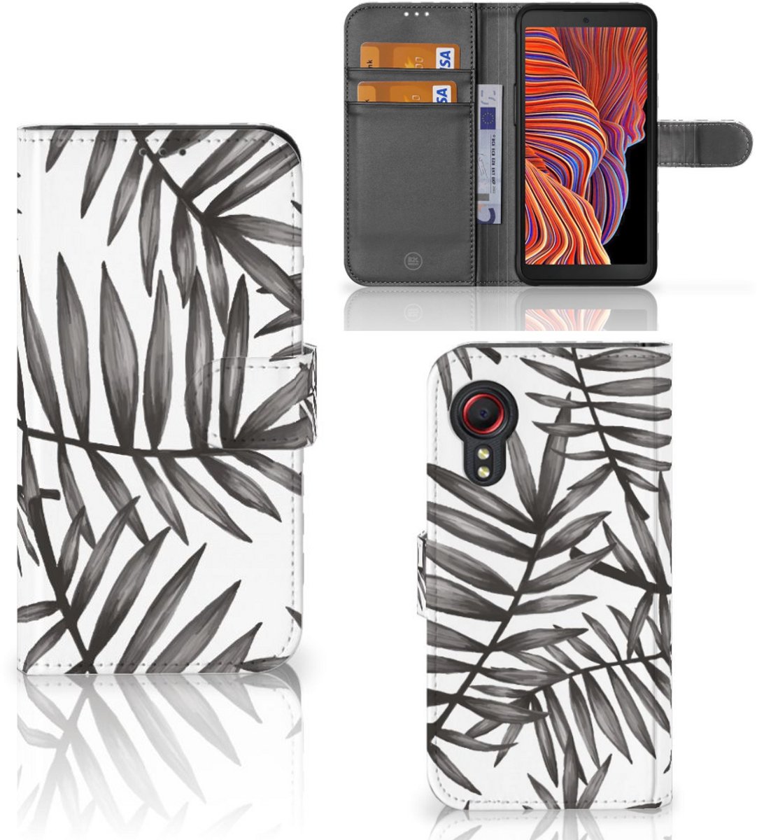 Samsung Galaxy Xcover 5 Hoesje Leaves Grey