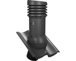Parotec Geïsoleerde Dakdoorvoer EVO DN150 voor BMI Monier - Doppel-S, Nelskamp - S, IBF - Doppel-S, ProDach - Doppel-S dakpan - Ventilatiedoorvoer - Ventilatieschoorsteen (RAL 7021 - Antraciet)