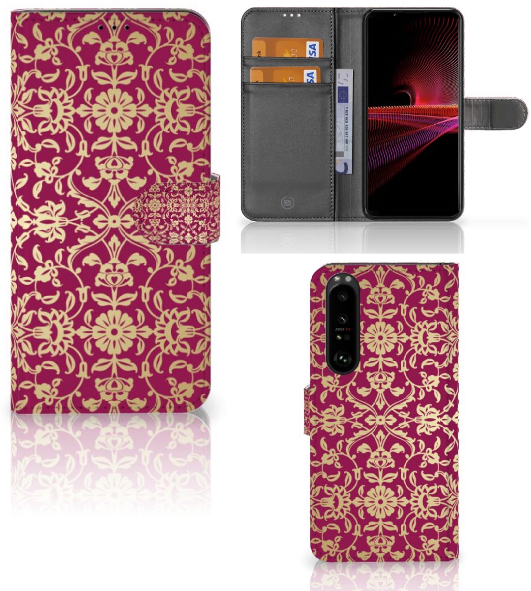 Wallet Case Sony Xperia 1 III Barok Pink