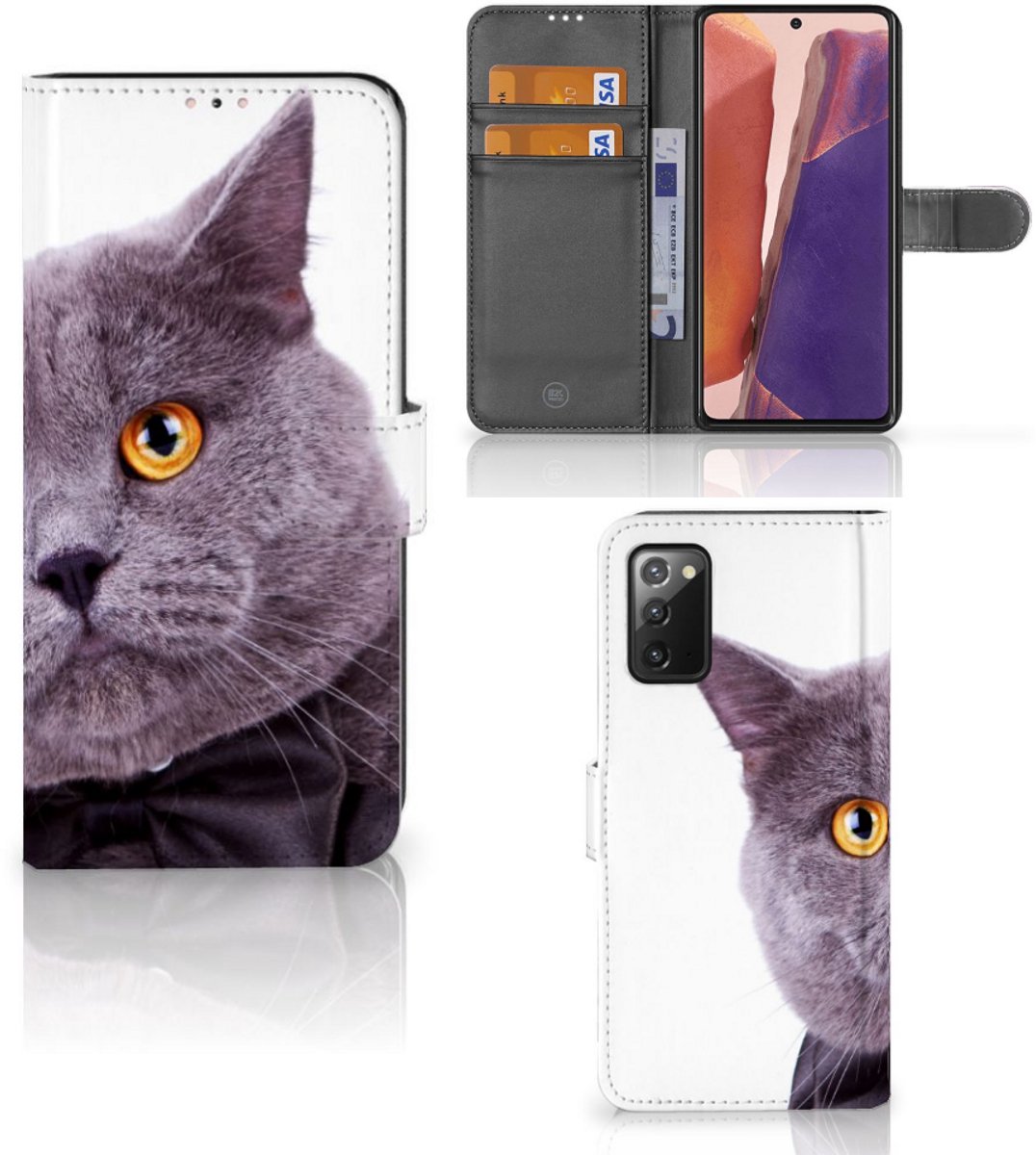 Samsung Galaxy Note 20 Telefoonhoesje met Pasjes Kat