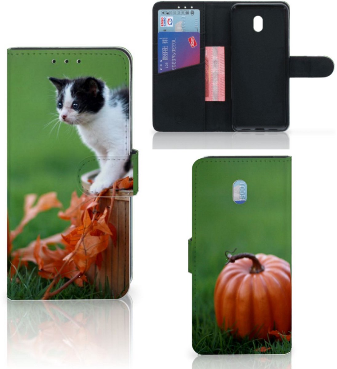 Xiaomi Redmi 8A Telefoonhoesje met Pasjes Kitten