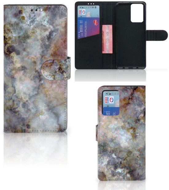 Étui pour téléphone portable Xiaomi Redmi Note 10 Pro Book Cover Marbre Grijs