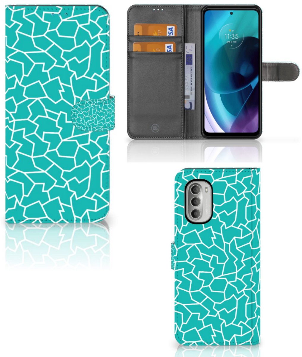 Motorola Moto G51 5G Hoesje Cracks Blue