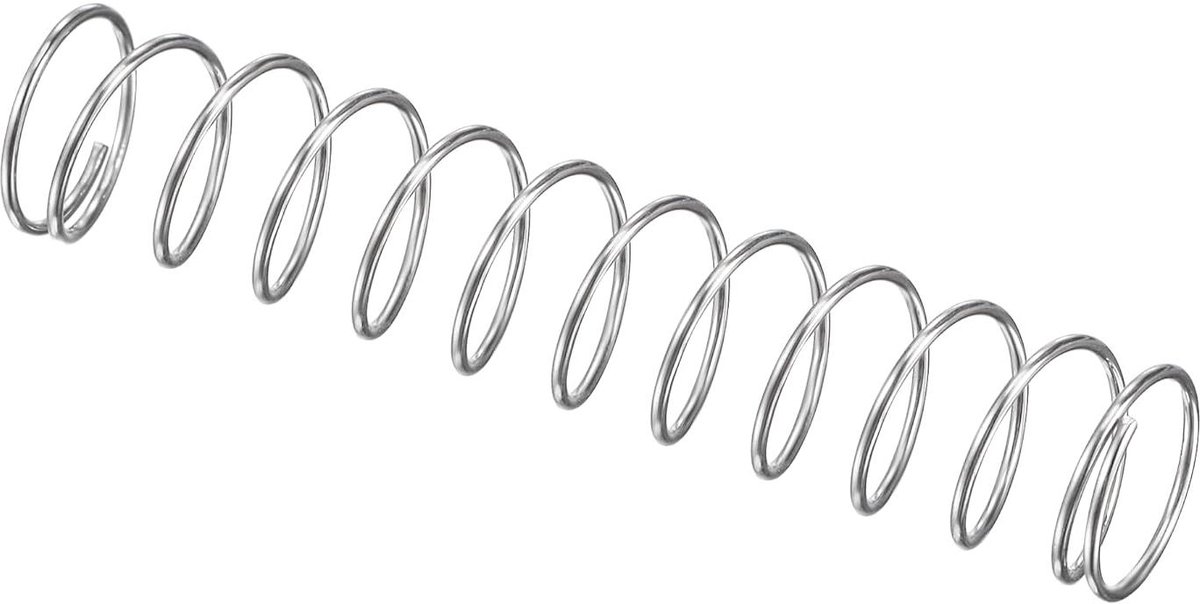 Compressieveer - Drukveer - Mechanische Toepassingen - 304 Roestvrij Staal - 50 mm Lengte - Zilver