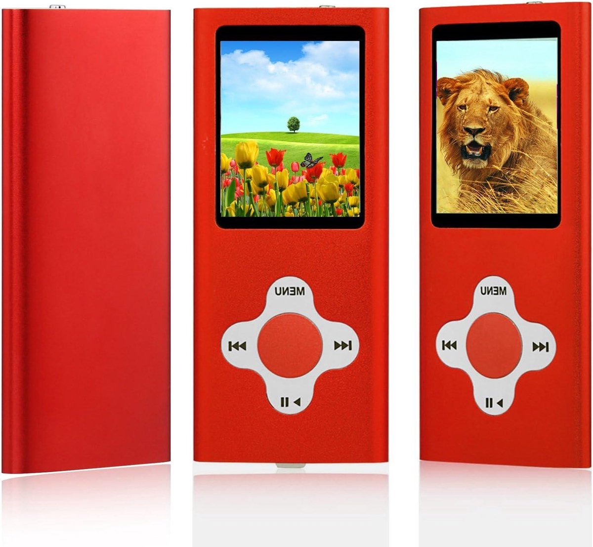 MP3-speler - Muziekspeler Media - Muziek Luisteren - Voice Recorder Games - 8 GB - Rood