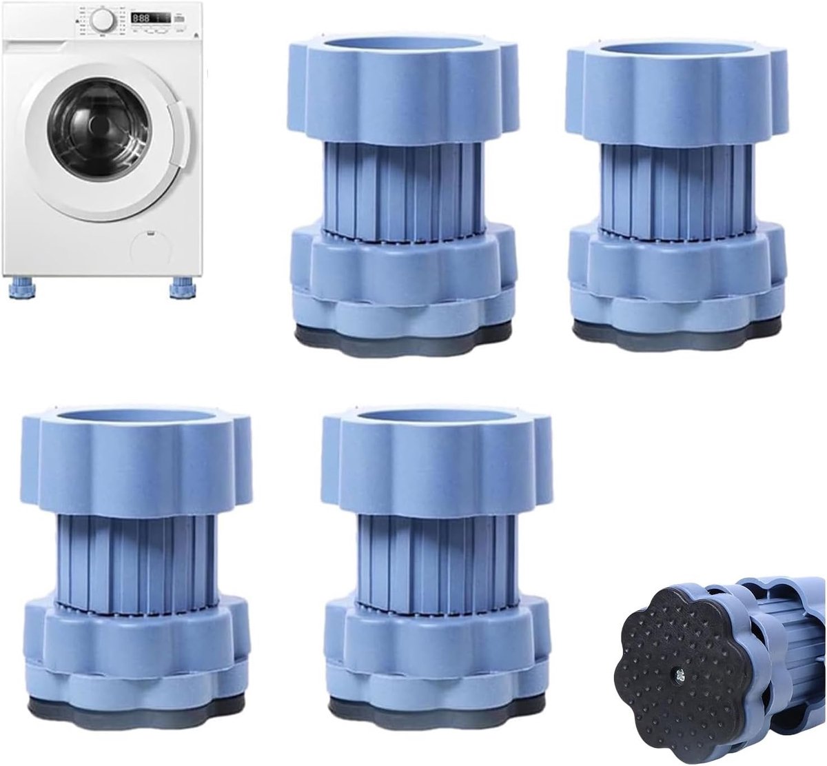 Wasmachineonderstelverhoger, schokabsorberend en antislip - 4-pack