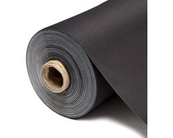 Verduisterende Gordijnstof - Isolerende Voeringstof - Energie Besparen - Dubbelzijdig Zwart Wit - 137 cm breed - Zwart
