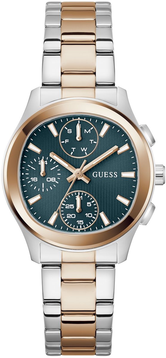 Guess Birdie Quartz Analoog Horloge Silved Tone En Roségoud Kast: 100% Roestvrij Staal | Armband: 100% Roestvrij Staal 36 mm GW1031L1, GW1031L2, GW1031L3, GW1031L4, GW1031L5, GW1031L6