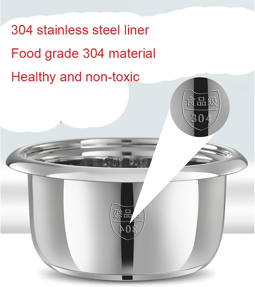 Rice cooker (2-6 l) multifunctional rice cooker – cutlery, intelligent heat storage, inner lining made of stainless steel 304, for 1-11 people (size 3L) thumbnail 4