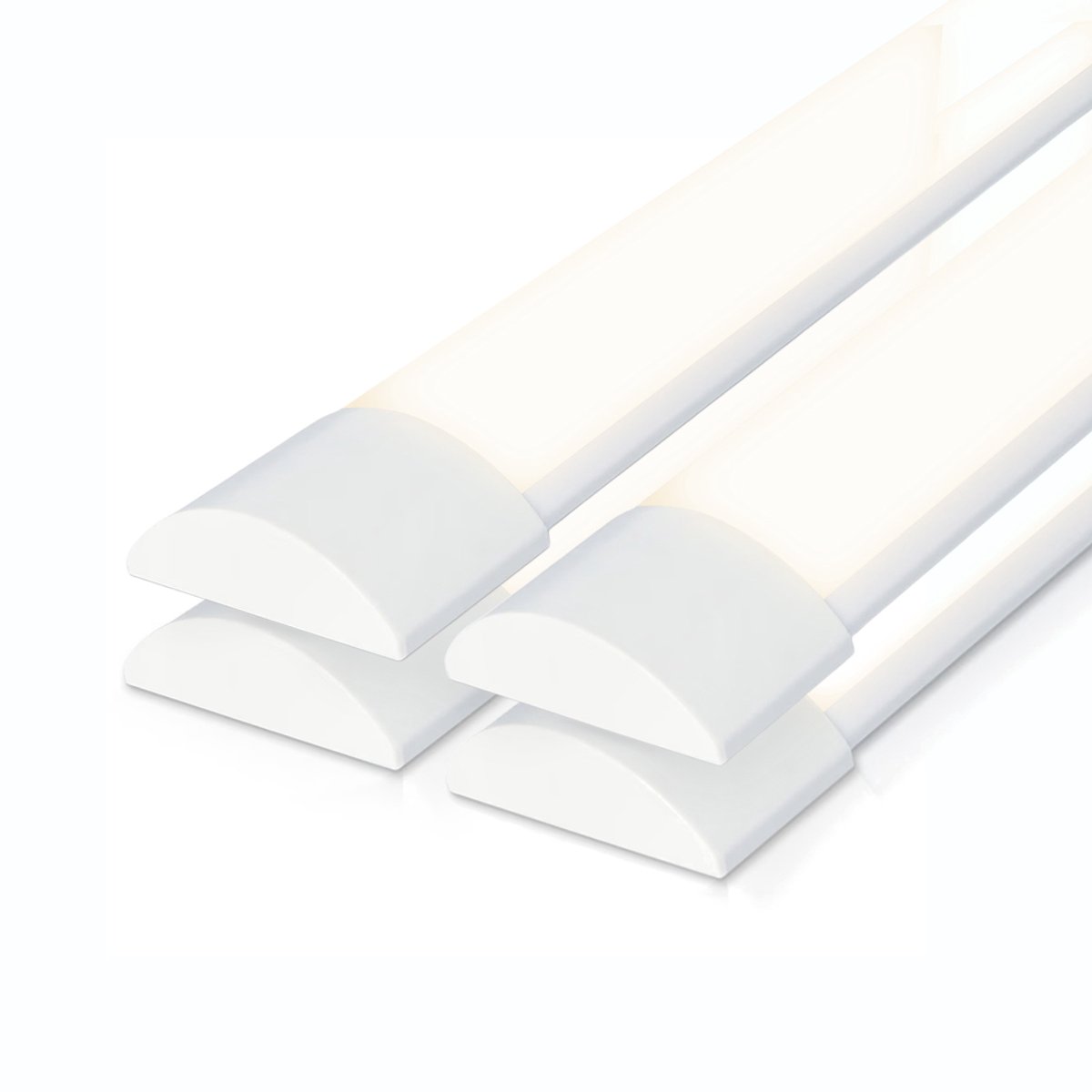 HOFTRONIC Set van 4 LED Batten 60cm – 20W 2400lm – 4000K neutraal wit – Flikkervrij – IP20 – Wit