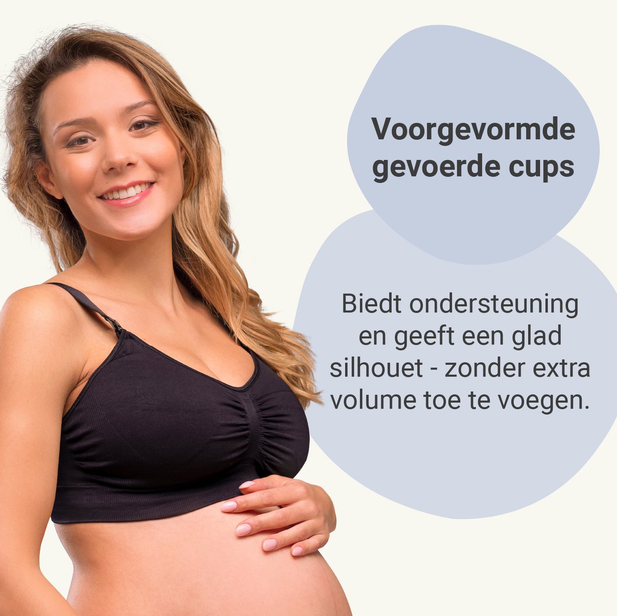 Carriwell Biologische slaap- en borstvoedingsbustier – uiterst comfortabele katoenen bustier met kant, ademend, zacht en naadloos, past zich aan borstveranderingen aan, S-XL, zwart, XL : Carriwell