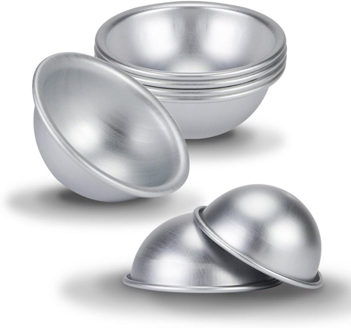 Halve Bol Cakevorm - Ronde Bakvorm Pudding - Taarten Bakken - Naadloos Ontwerp - 8 cm - Zilver