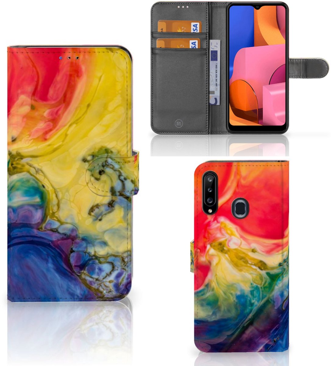 Hoesje Samsung Galaxy A20s Watercolor Dark