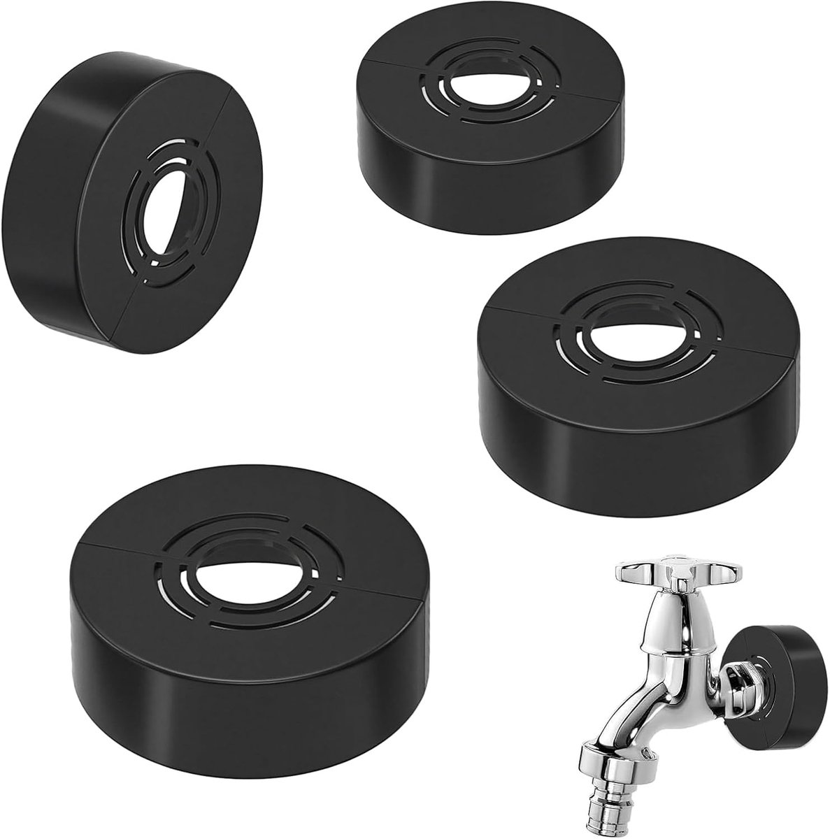 Douchekraan Rozetten - Leiding Afdekking - Badkamer Afwerking - 3 Maten In 1 - 70 x 30 mm