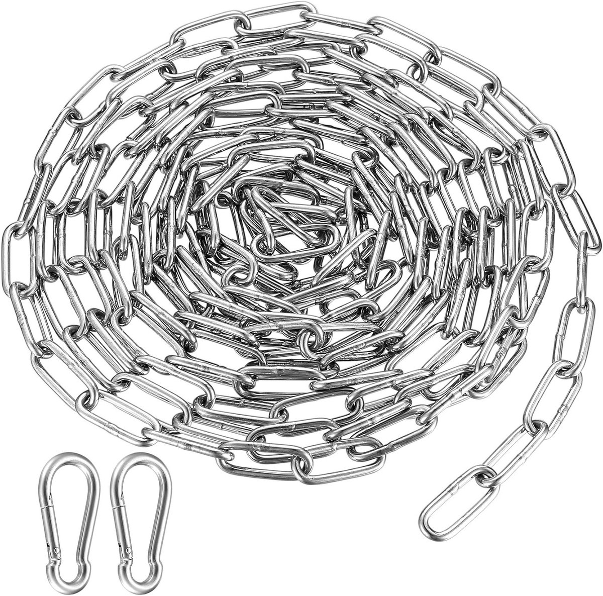 Roestvrijstalen ketting van 4 meter, 3 mm schakels, ideaal voor ophangen, hondenkettingen en tuinprojecten