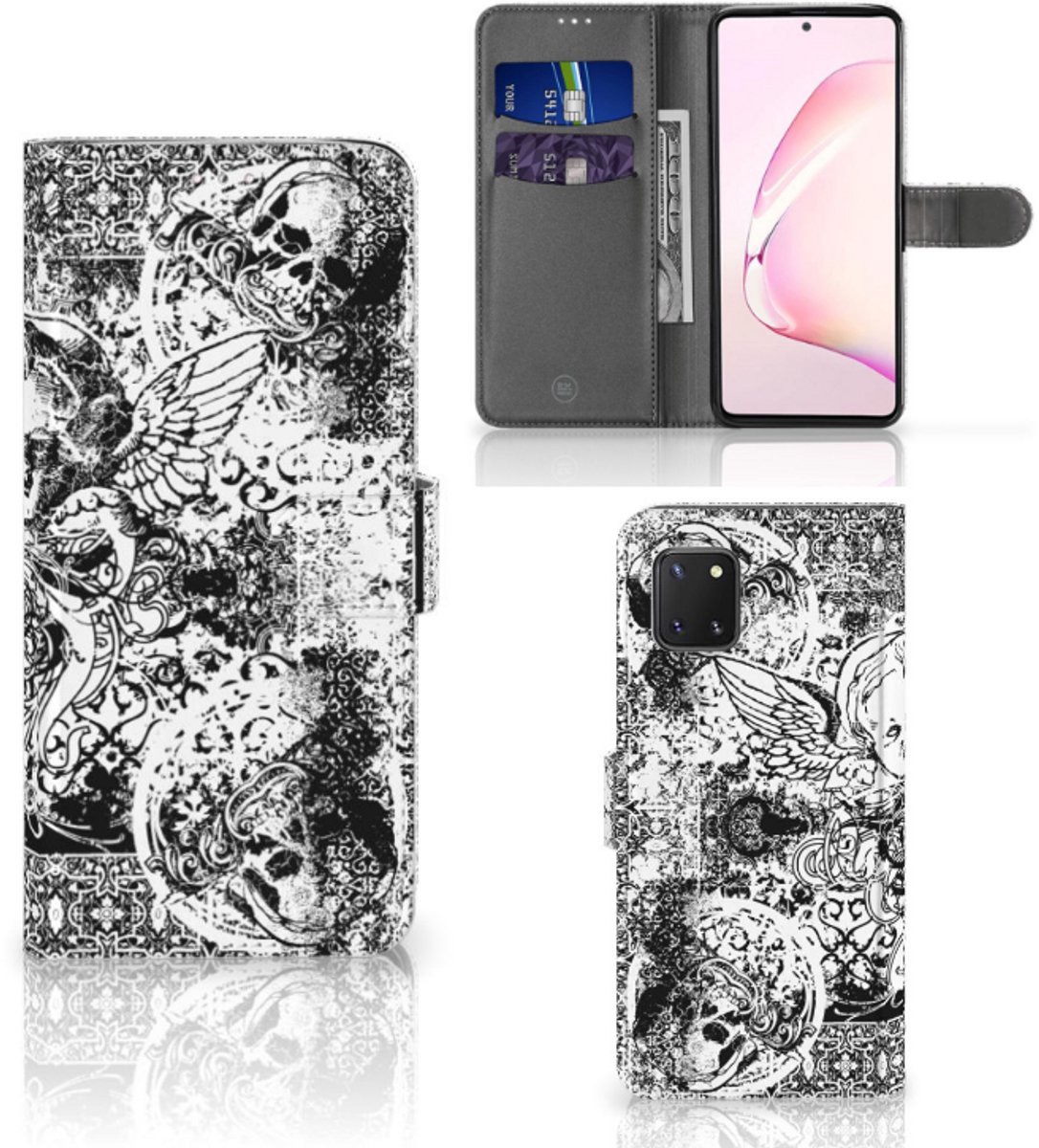 Telefoonhoesje met Naam Samsung Note 10 Lite Skulls Angel