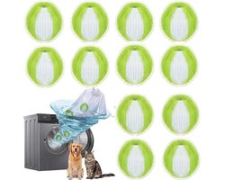 12-delige set – Huisdierhaarverwijderaar voor wasmachines – wasbol - Haarverwijderingsballen – Wasballen – Haarvangers – Herbruikbaar – Voor het verwijderen van huisdierhaar tijdens het wassen