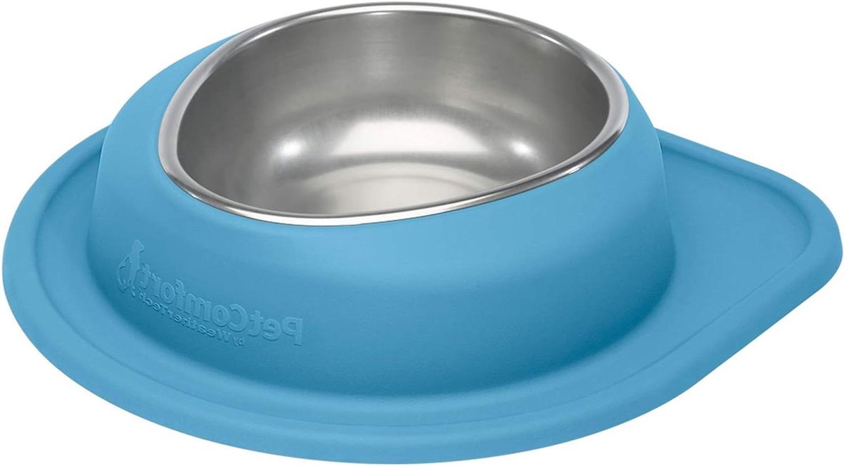 Voerbak Systeem - Honden Voerbak - Netjes Voeren - Roestvrijstalen Kom - 64 Ounces - Blauw