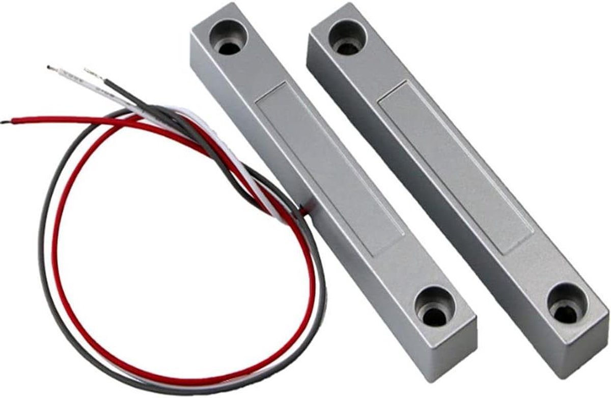 Deur Magnetische Schakelaar - Contact Detector - Beveiliging Alarm - Sterk Detectievermogen - 106mm Lengte - Zilver