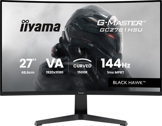 iiyama G-Master GC2781HSU-B1 27″ Curved VA Monitor Full HD 144Hz 1ms MPRT Gaming Scherm
