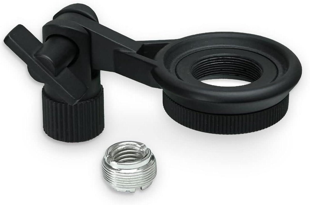 Microfoonhouder Metaal - Microfoon Accessoire - Opnemen Muziek - Traploos Instelbaar - Universele Schroefdraad - Mat Zwart