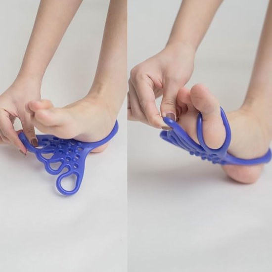 1 paar - Fitness stretch yoga spierontspanningsapparaat - Voetmassage voetstrekapparaat - Yoga teenstrekker - Elastische gelband voor hiel en voet - Blauw - 12,5*13,8*4,2 cm- Voor het verlichten van pijn aan de grote teen — afbeelding 5