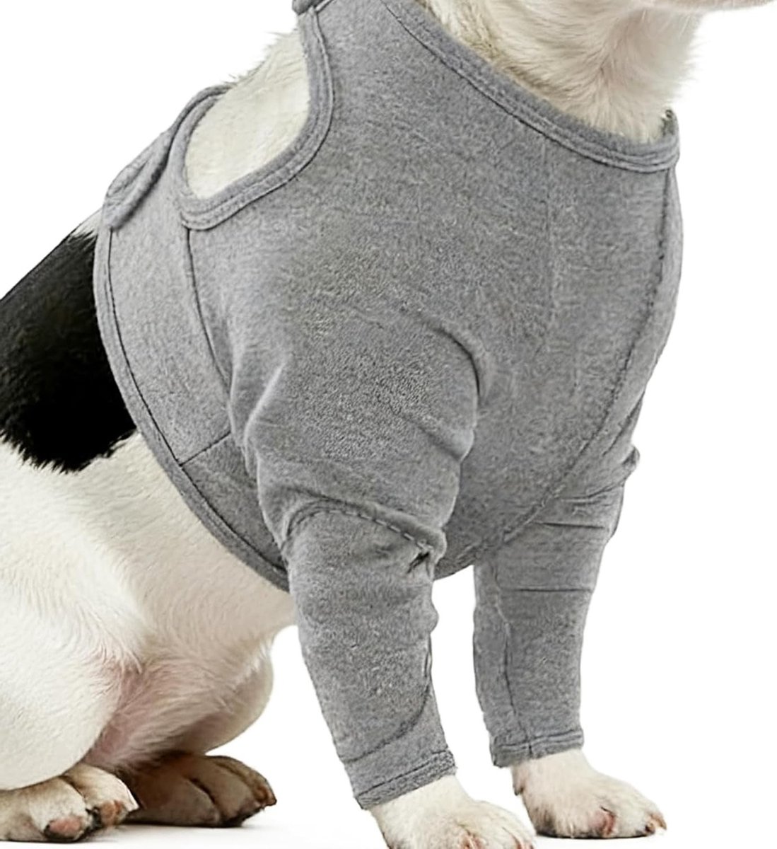 Verstelbare voorpootbeschermers voor honden, maat XL, grijze elleboogbandage ter bescherming van wonden en voorkomen van likken