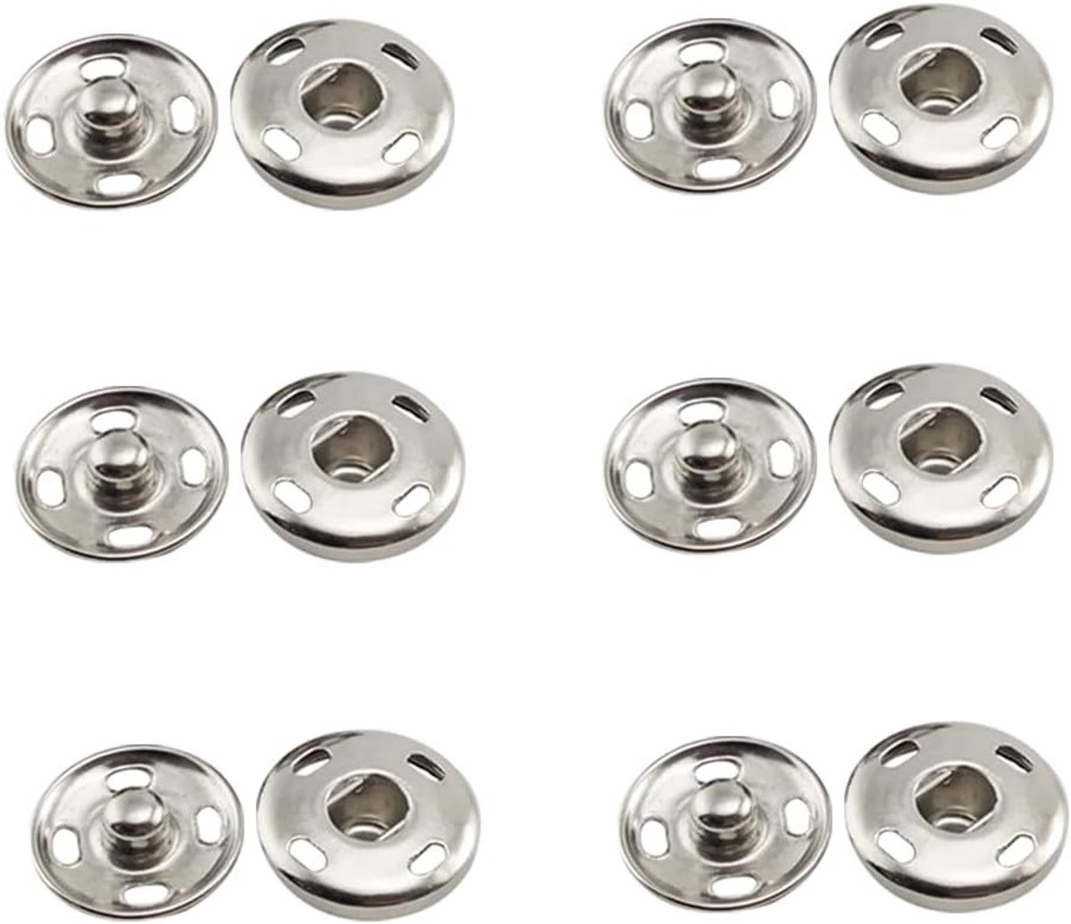 6 Sets Drukknoppen, 15mm Metaal Drukknoppen voor DIY Projecten, Ambachten en Reparaties