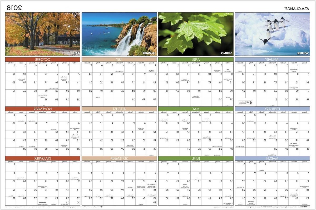 Jaarlijkse Muurkalender - Planningskalender - Planning Maken - Uitwisbaar & Omkeerbaar - 91 x 61 cm - Seizoenen