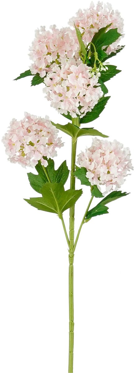 Mica Decorations Kunstbloem Viburnum Floristic - H77 cm - roze - kunststof - stelen kunstbloemen - boeket - roze bloemetjes Lichtroze