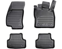 3D Rubbermatten Set - Automatten Vloermatten - Auto Interieur Beschermen - Extra Hoge Rand - Voor Peugeot 5008 II - Zwart