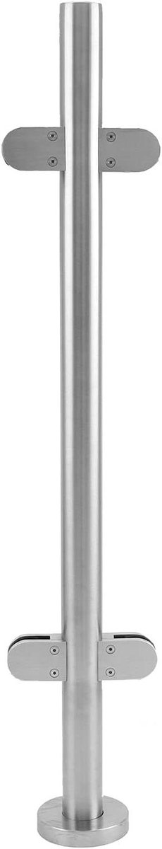Balustrade Paal - Trapleuning Paal - Balkon Creëren - Voorgeboorde Gaten - 110 cm - Zilver