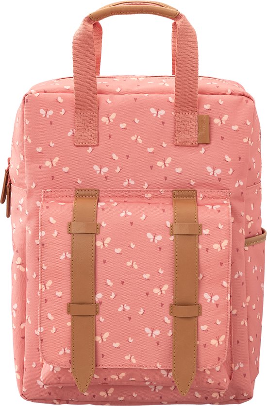 Fresk Grand sac à dos pour enfants 5-7 ans - 9,3 L - Cartable enfant Filles - Bretelles réglables - Sac à dos déperlant - Rose - Butterflies