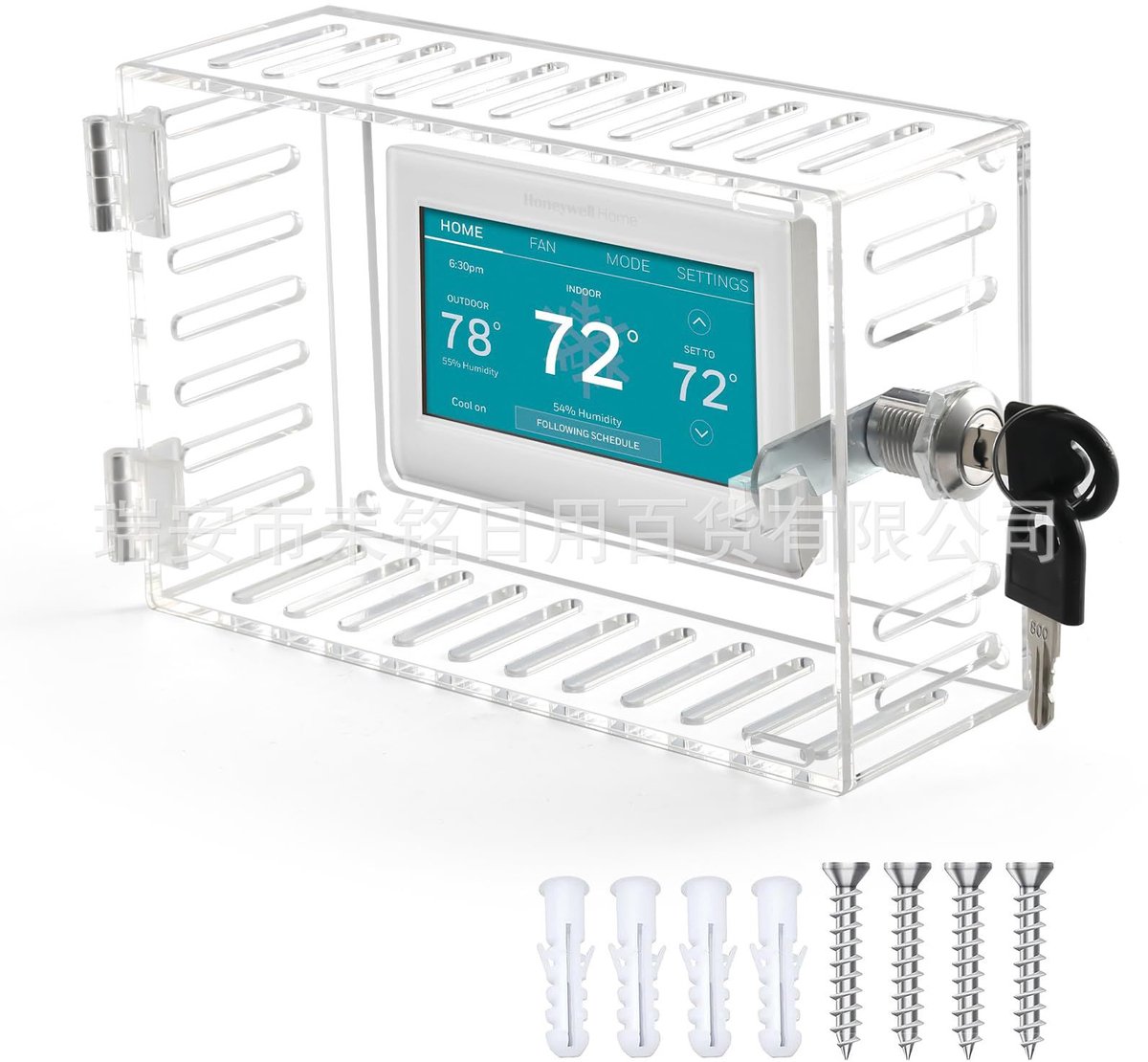 2 Thermostaat Slot Box Met Sleutel, Transparante Thermostaat Met Slot, Compatibel Met Thermostaat AC Slot Box Met Sleutel, Geschikt Voor Thermostaten 7,25 Inch Lang X 4,75 Inch Hoog X 2,45 Inch Breed of Kleiner