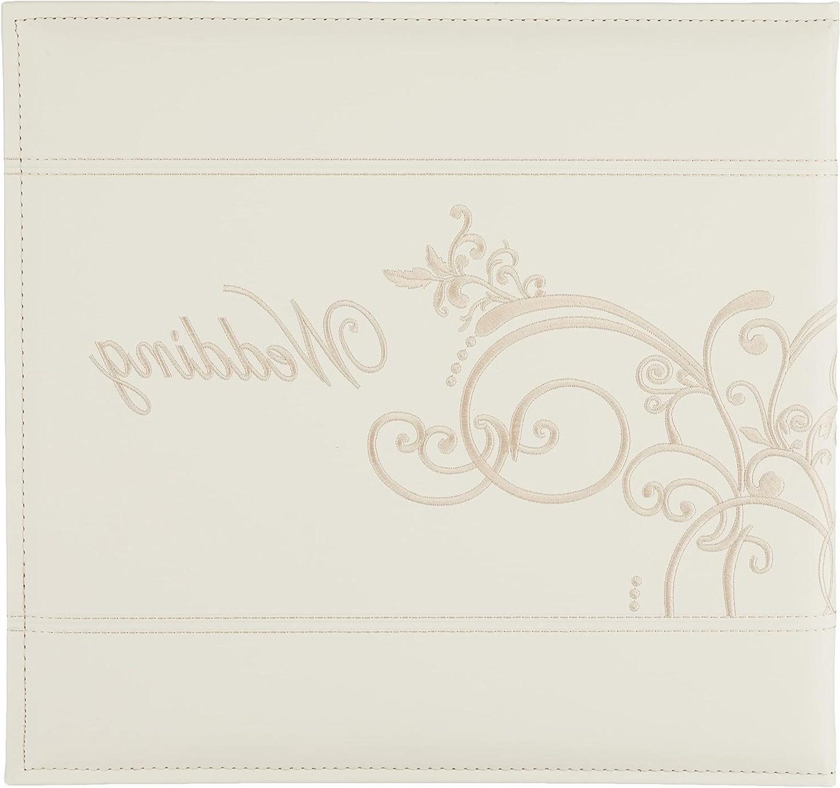 Geborduurd Kunstleer Album - Postbound Fotoalbum - Herinneringen Bewaren - Zuurvrij Lignine PVC Vrij - 12 x 12 Inch - Wit