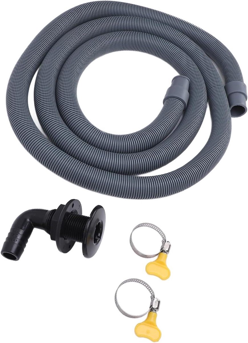 Lenspomp Installatieset - Afvoerslang Kit - Water Afvoeren - Hogedrukbestendig - 2 Meter Slang - Zwart