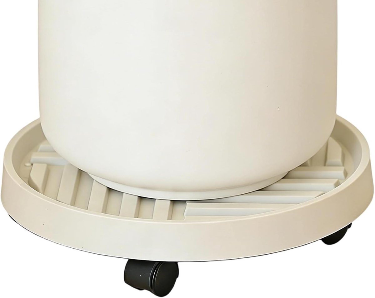 Plantenroller met Slot - Bloempot Trolley - Planten Verplaatsen - Versterkte Basisstructuur - 21 cm - Zwart