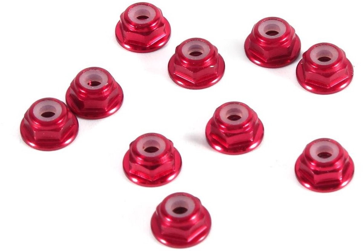 Zelfsluitende Moeren Set van 10 Stuks M2 - CNC Aluminium Gevlochten Nylon Lock Moeren in Donkerrood voor Duurzame Bevestiging