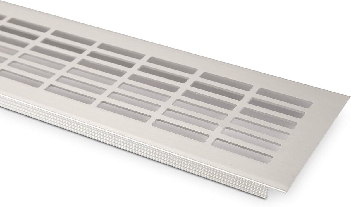 Ventilatierooster - Geperforeerd rooster - Ventilatie aanbrengen - Sleufperforatie - 480 x 81 mm - Zilver