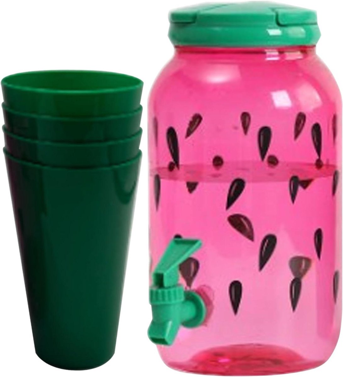 Drankdispenser Koelkast - IJsthee Karaf - Dranken Koelen - Met Kraan - 38 Liter - Rood