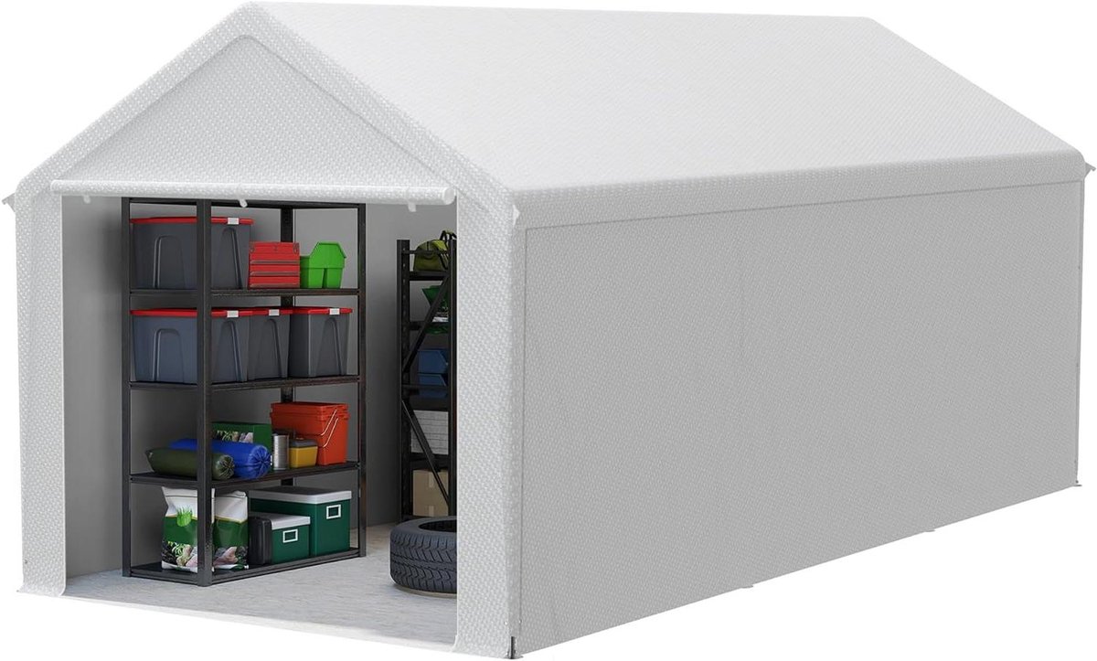 Gereedschapsschuur - Opbergtent Tuin - Opslag Buiten - Afneembare Wanden - 18 m³ - Wit