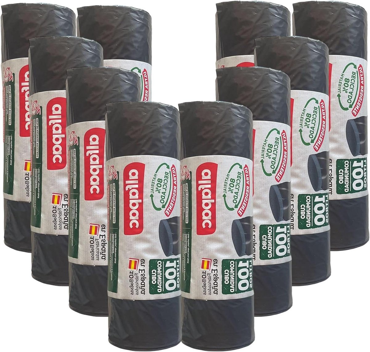 Vuilniszakken - Afvalzakken - Huishoudelijk Gebruik - Gemaakt van gerecycled materiaal - 100 Liter - Zwart