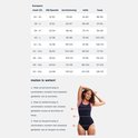 Maattabel voor Speedo badkleding met maten voor borstomvang, taille en heup.