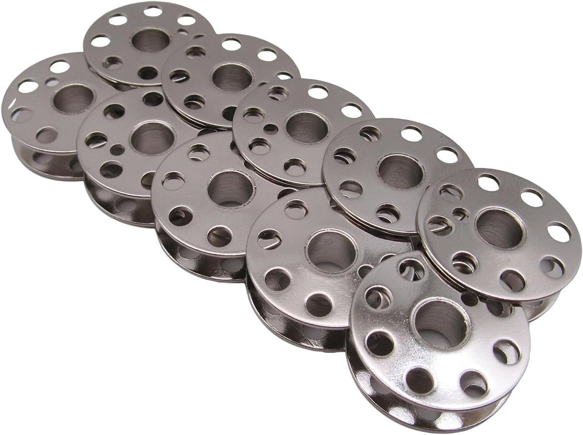 Naaimachine Spoelen - Onderdelen Set - Kleding Repareren - Duurzaam Metaal - 10 Stuks - Zilver