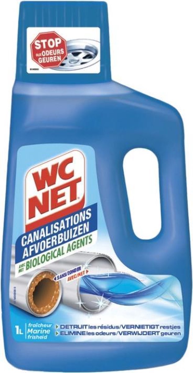 WC Net - Afvoerbuizen reiniger - Marine Frisheid - 1000ml x 6