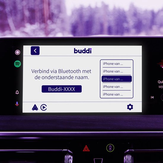 Buddi Play 2 Bluetooth Adapter voor Apple CarPlay & Android Auto - Draadloze Dongle Android Auto - Ontvanger Apple CarPlay - USB-A en USB-C - Nederlandse Interface - Voor iPhone, Google en Samsung van Buddi — afbeelding 4