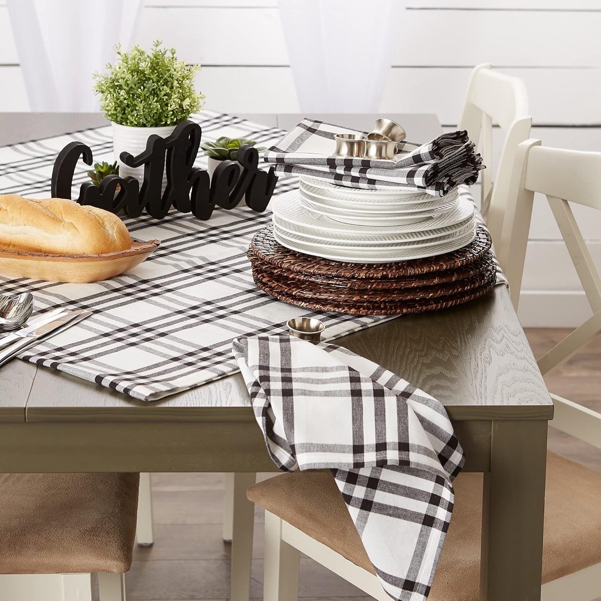 Tafelkleden - Tafeldecoratie - Eetkamer Aankleden - Kreukbestendig - 40x40 inch - Plaid