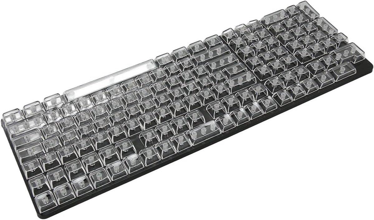 Hoogwaardige Transparante PC Toetsen voor Mechanisch Toetsenbord - Vervangende Keycaps in Wit, Ideaal voor Gaming en Typen
